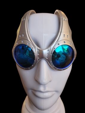 Oakley Over the Top Sunglasses Silver Frame Blue Iridium Lenses
